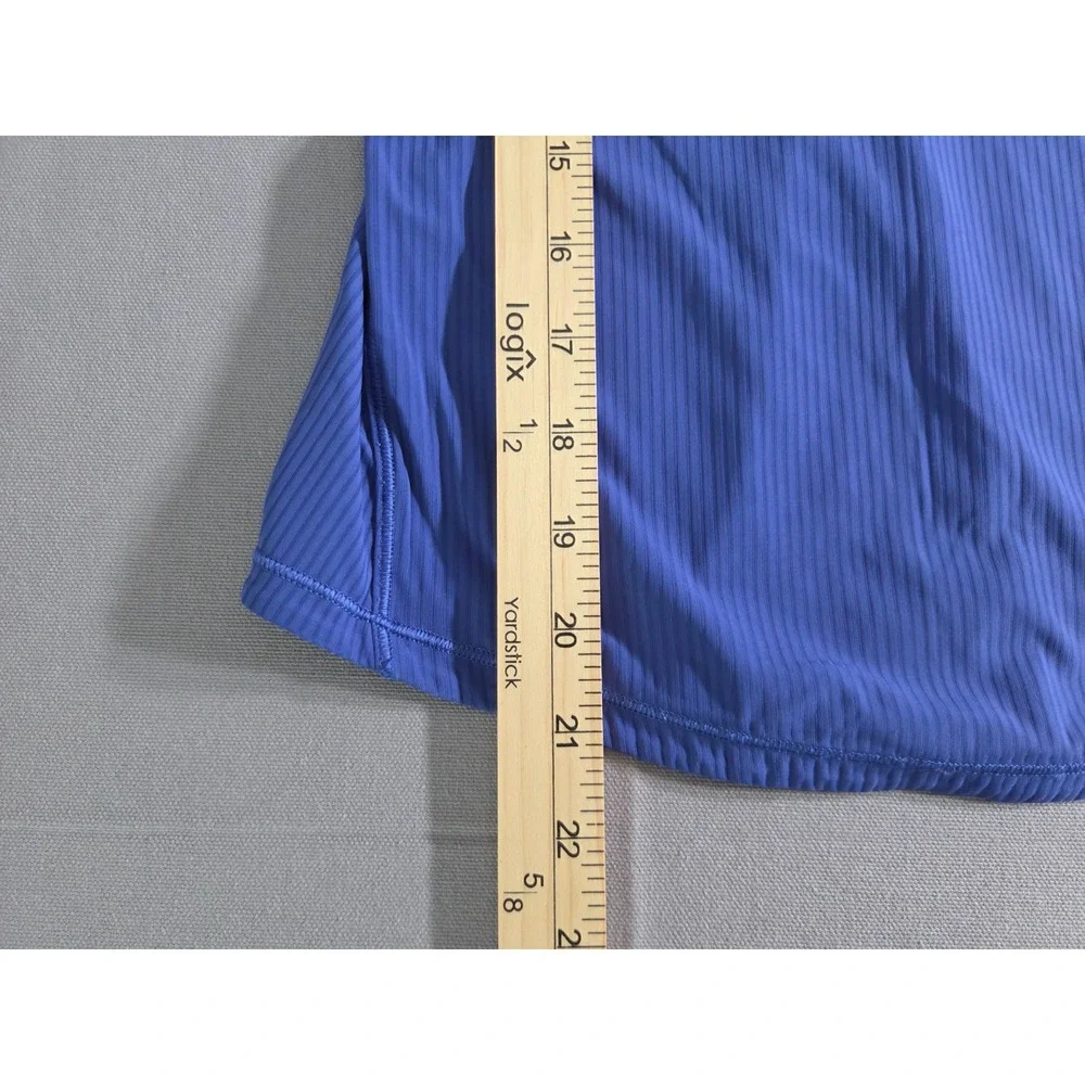 Lululemon Shirt Womens 2 Blue Ribbed Essential Tank Top Running Gym Stretch